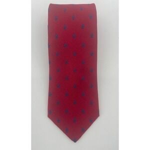 Barbara Blank Necktie Mens OS Red Fleur-de-lis Silk Handmade New York Designer